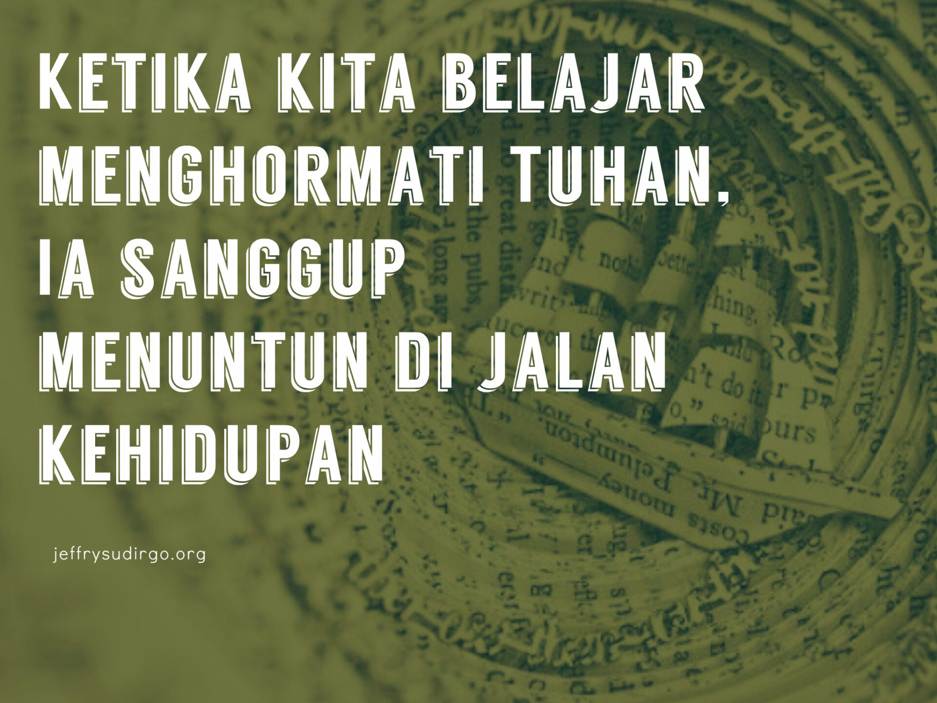 BELAJAR MEMPERCAYAI AGENDA TUHAN
